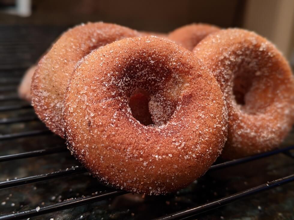 Multiple cinnamon sugar doughnuts